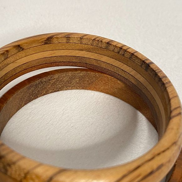 Wooden Bangle Bracelets Different Patterns, Different Widths - Picture 6 of 10